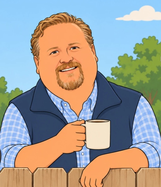 Cartoon portrait of Brent Atkinson