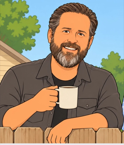 Cartoon portrait of Donald Rush